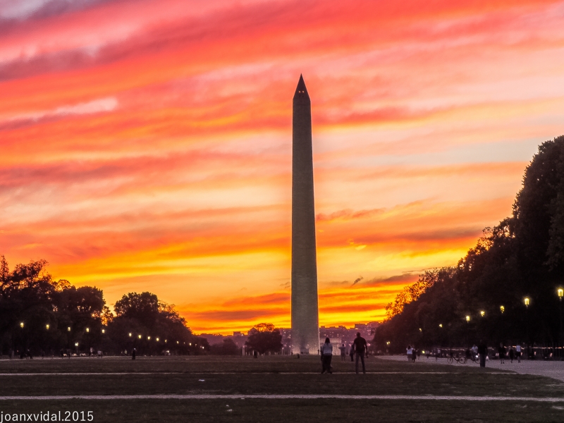 Ocaso en Washigton Monument