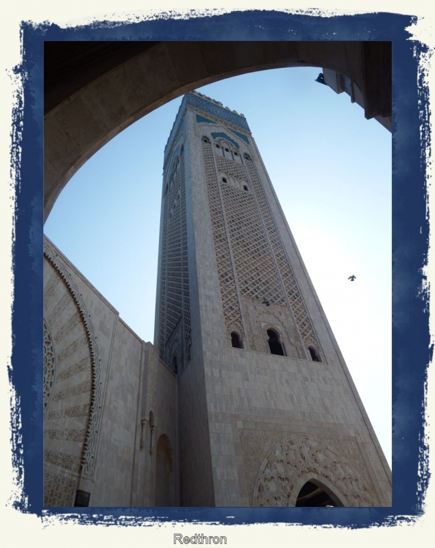 Perspectiva de  la mezquita Hassan II