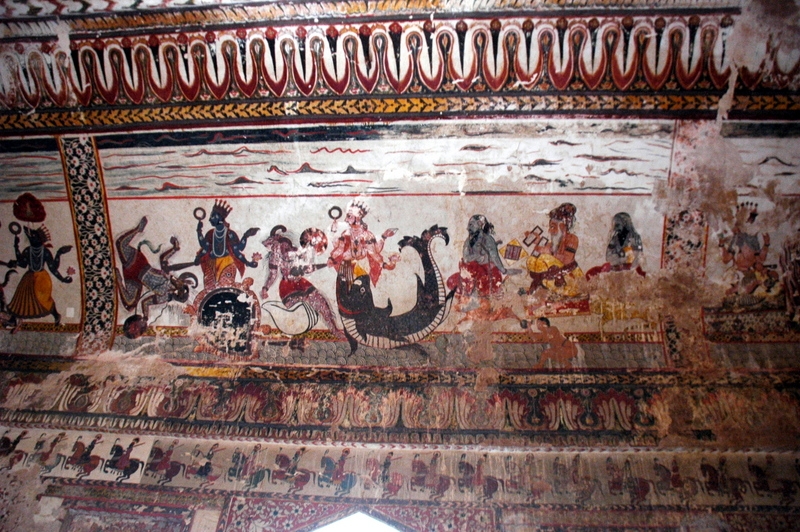 raja mahal. Pinturas murales. Frescos