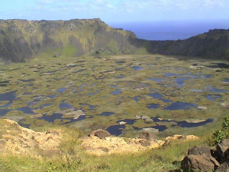 Volcan Rano Kau. Ilsla de Pascua