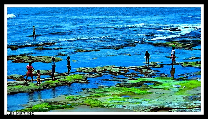 Siluetas en la playa