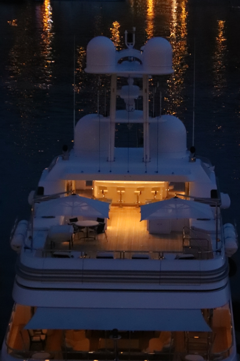 luxury yacht night Monaco