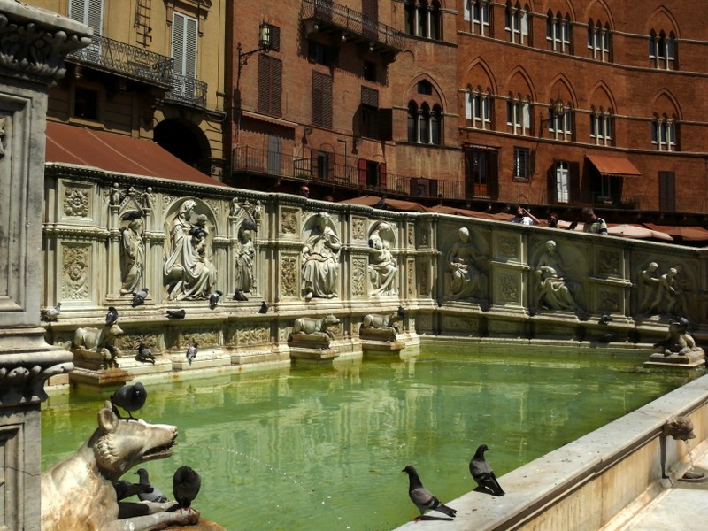 refrescandose en la Fonte Gaia