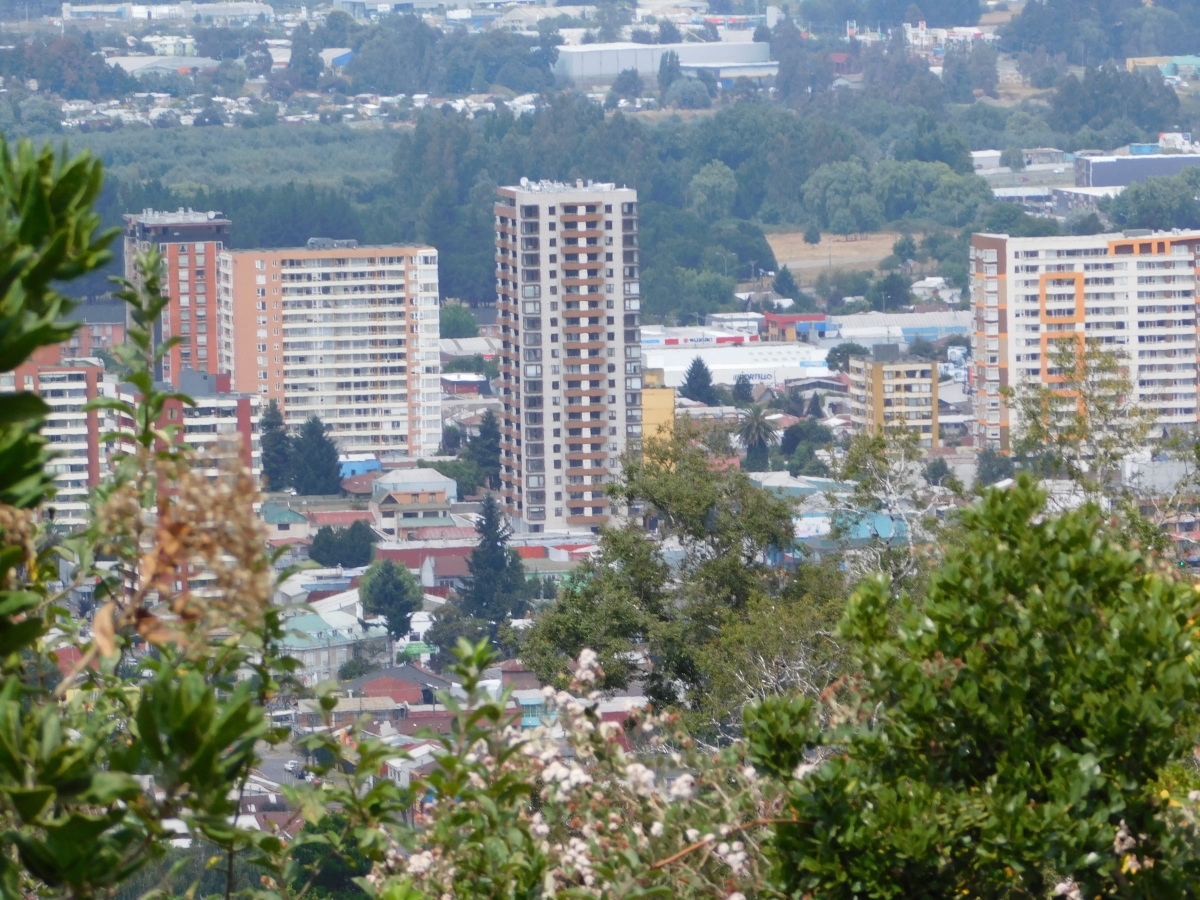 Temuco visto desde muy lejos y en altura