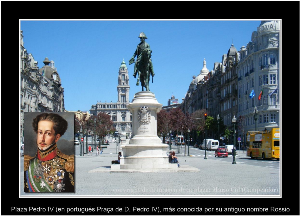 Praa Dom Pedro IV ou do Rossio - Plaza de Pedro IV de Portugal o Plaza del Rossio. Photo by Campeador.