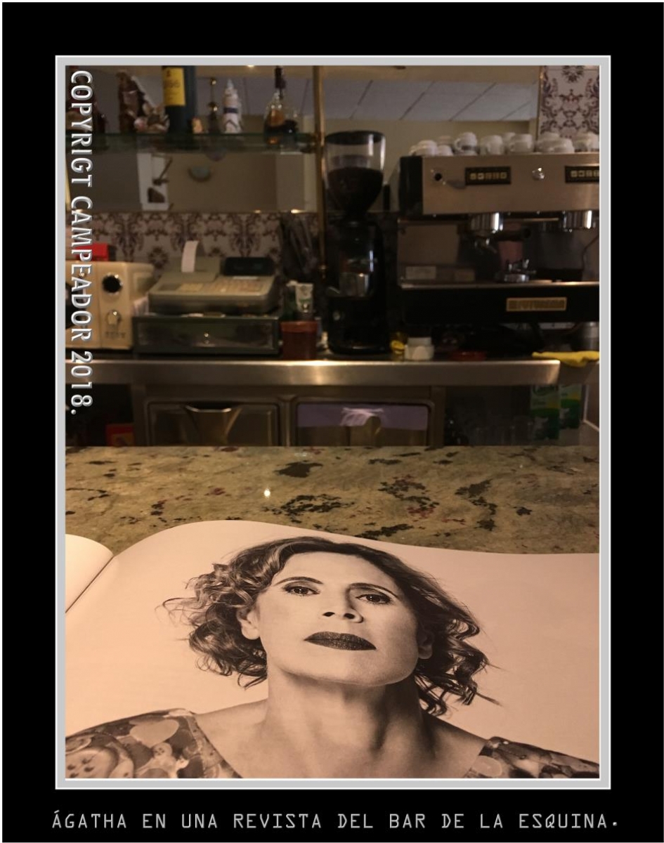 GATHA EN UNA REVISTA DEL BAR DE LA ESQUINA (gatha published in the magazine of the corner bar). Photo by Mario.