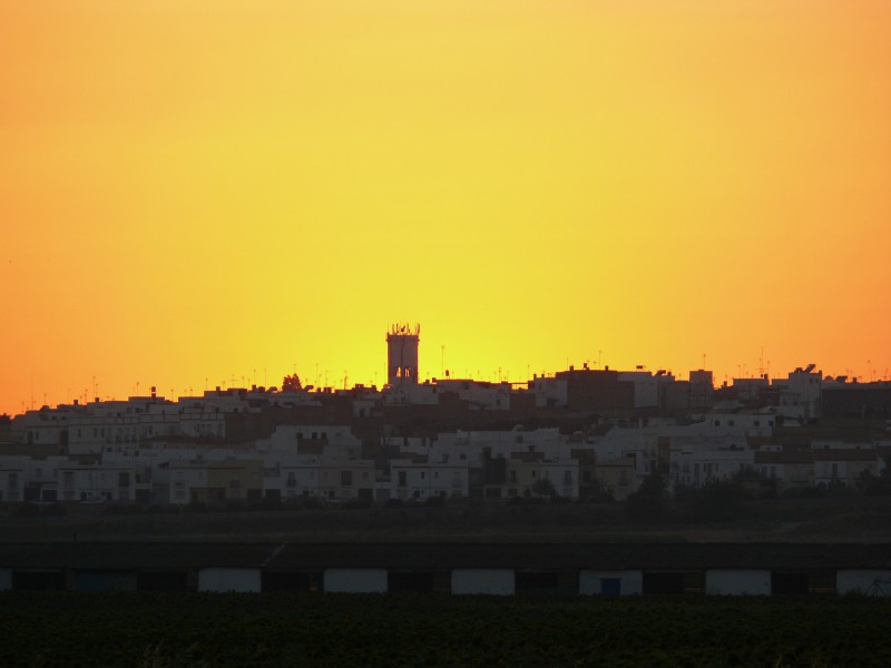 puesta de sol sobre Arahal
