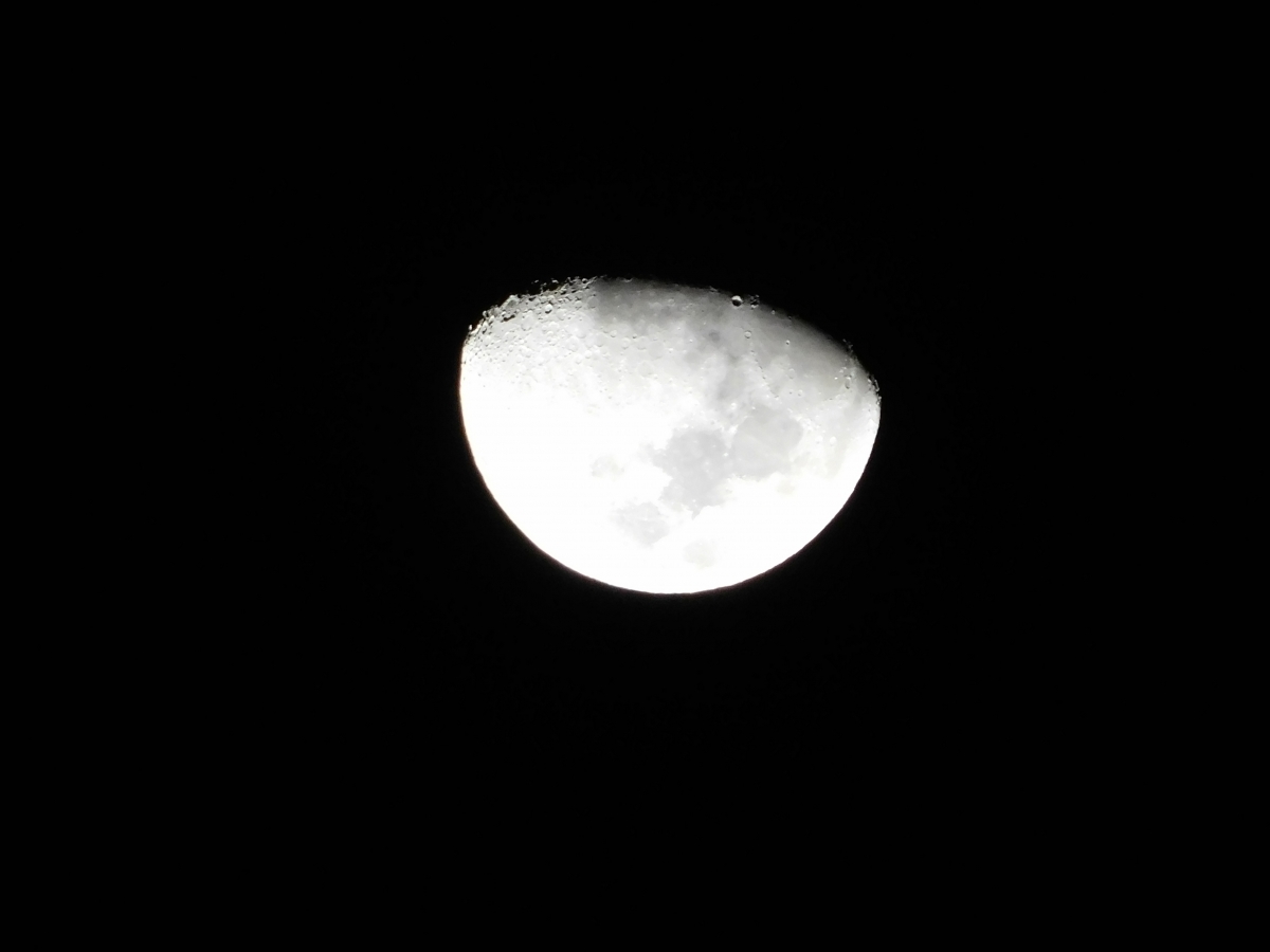 La luna y su admirable belleza que esta vez le falta todava para estar completamente iluminada y brillar en la noche estrellada jajajjaja, chaaaa