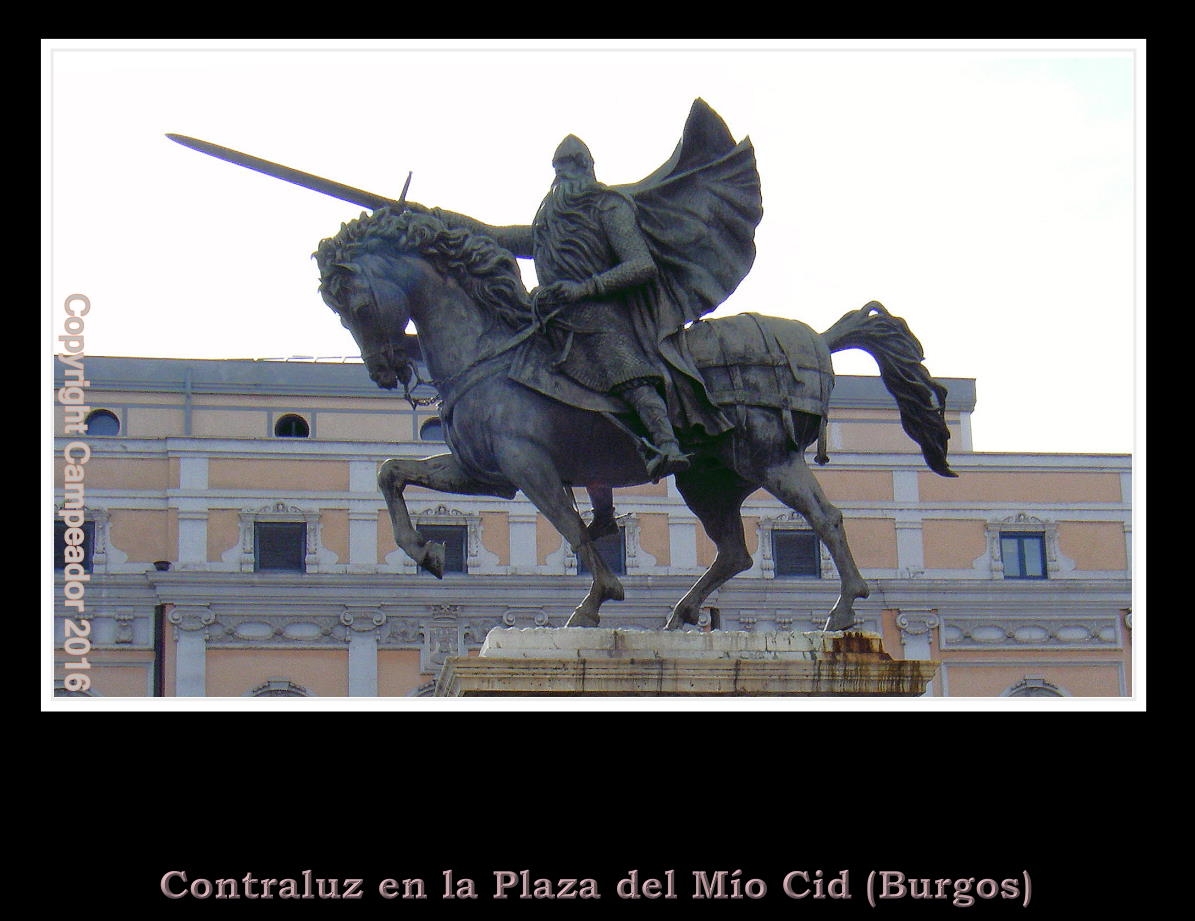 Contraluz en la Plaza del Mo Cid (Burgos). Photo by Campeador.