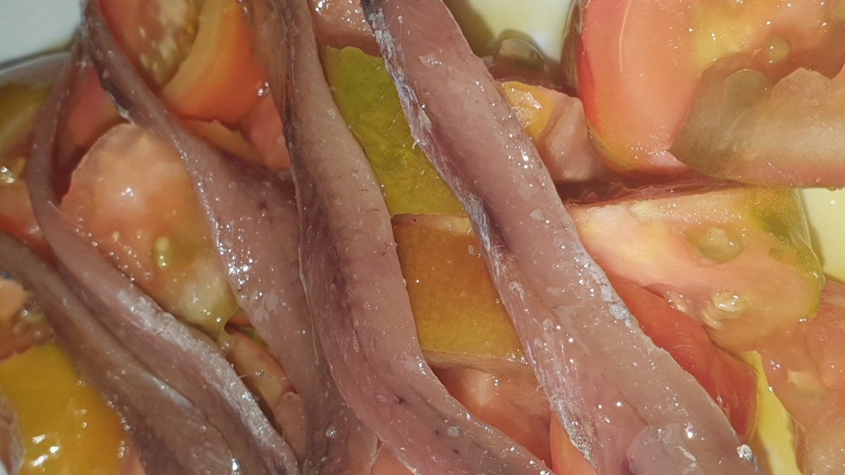 Anchoas del Cantbrico con Tomate Raf de Almera 