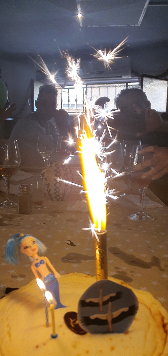 Tarta de queso y su sirena con una buena estrella