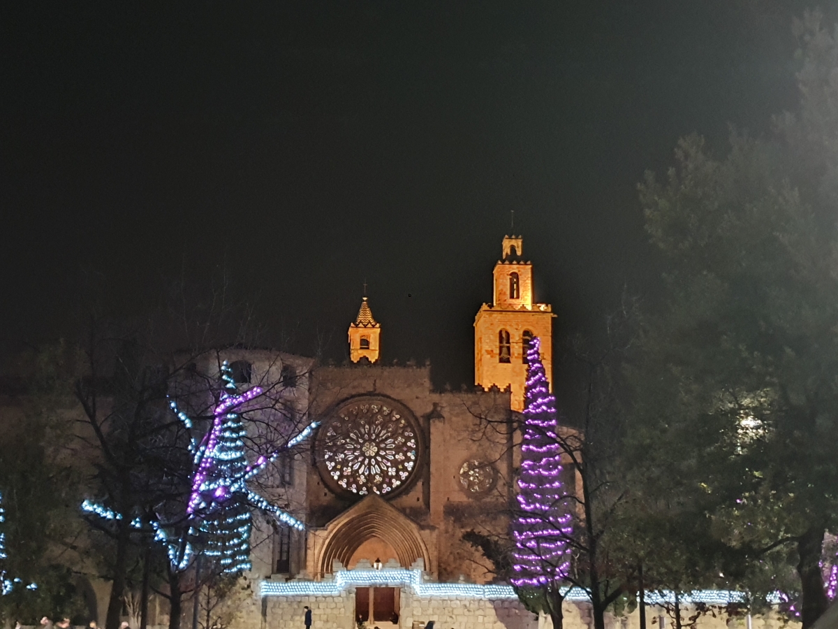 Vista Nocturna entrada Monaterio del San Cugat 