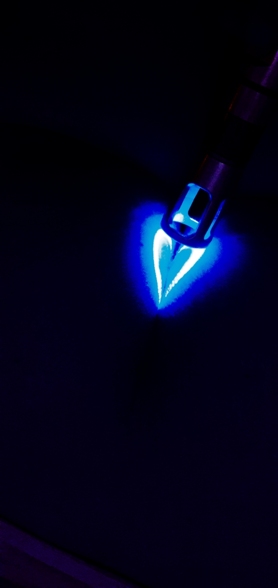 Laser corazon azul 