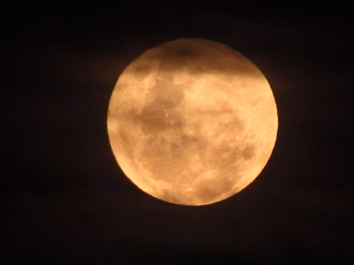 Luna llena entre nubes 