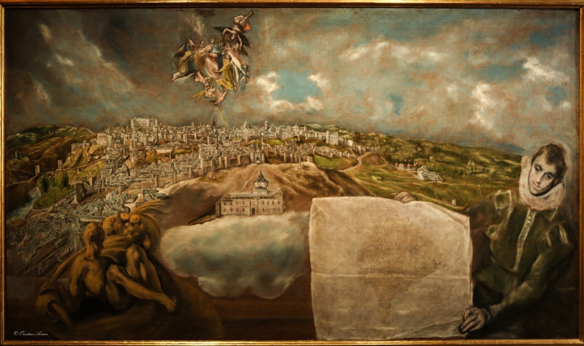 Vista y plano de Toledo del Greco