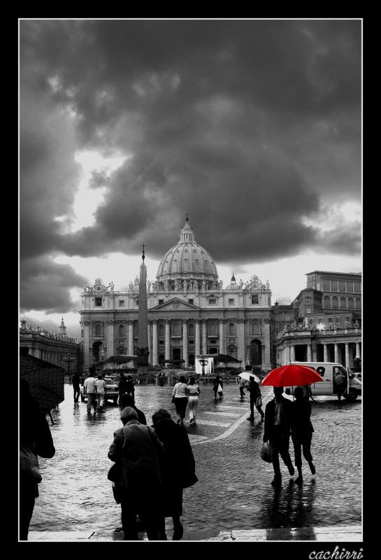 el paraguas rojo