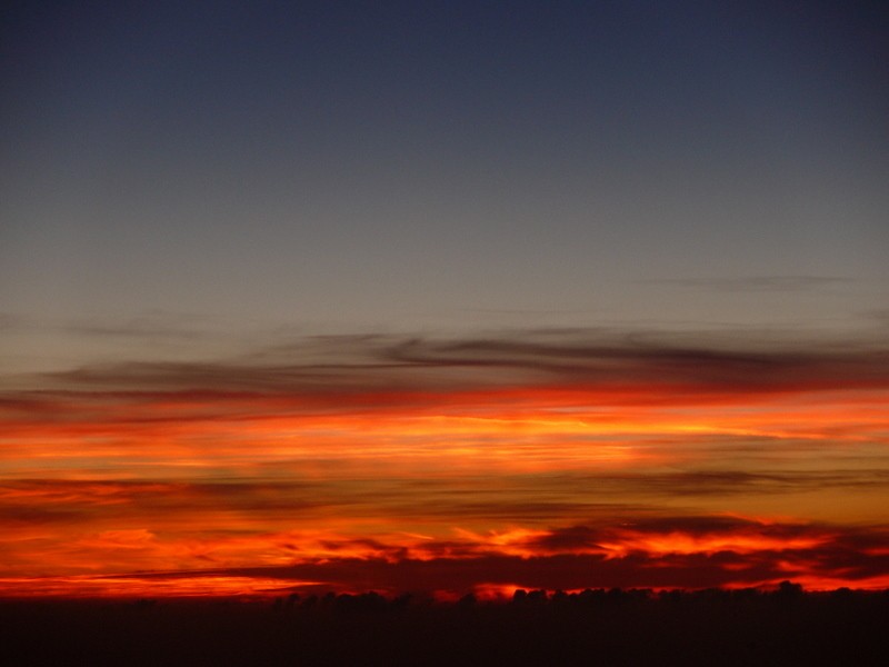 ocaso desde el aire