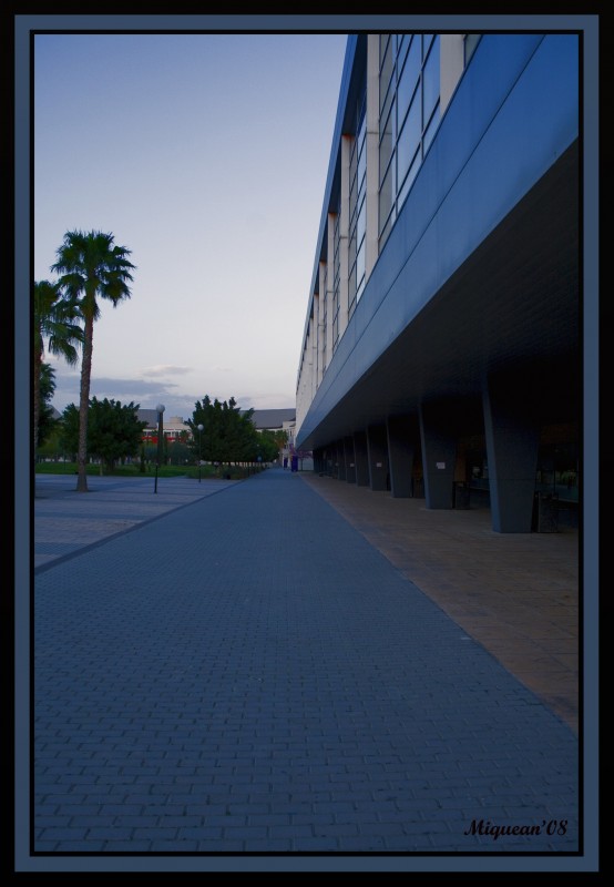 Biblioteca General al anochecer