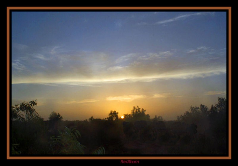 El desierto a la salida del sol