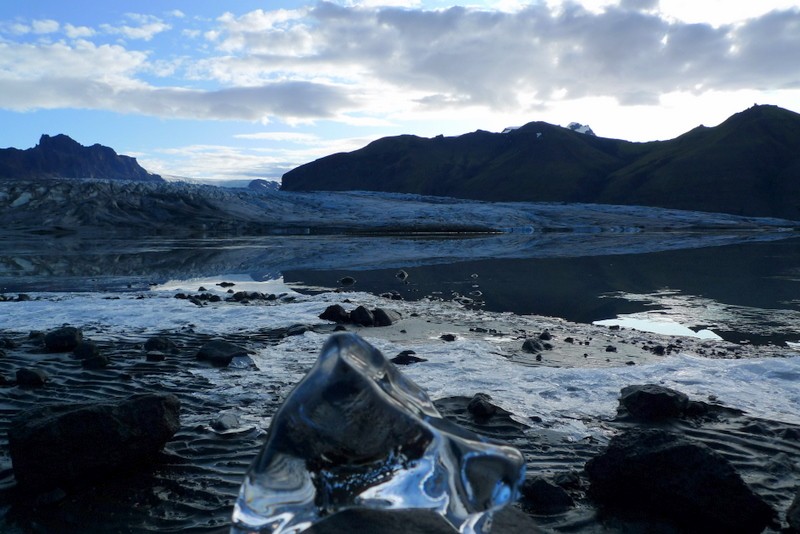 amanecer en el glaciar