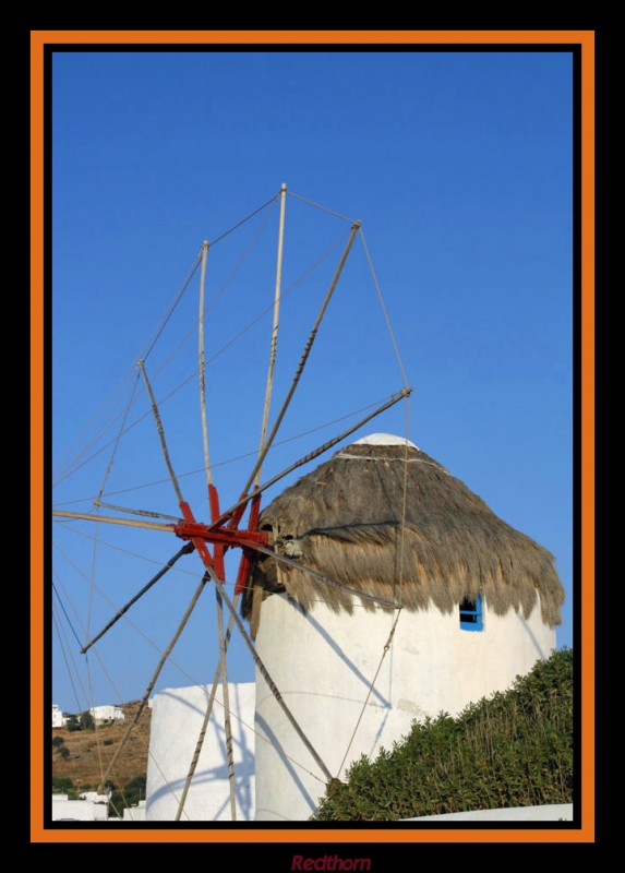 Detalle de un molino en Mykonos