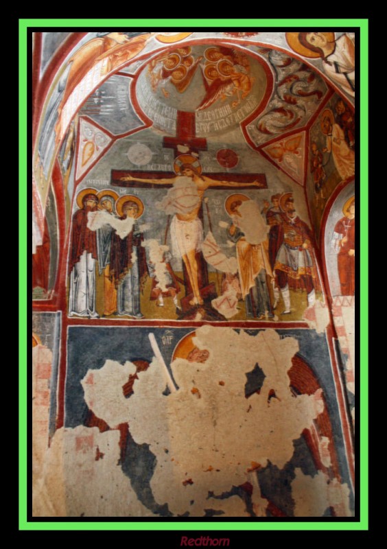 Fresco de la crucifixin en la iglesia de San Basilio