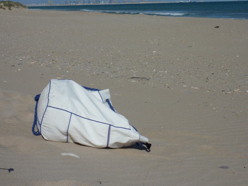 Bolsa en la playa