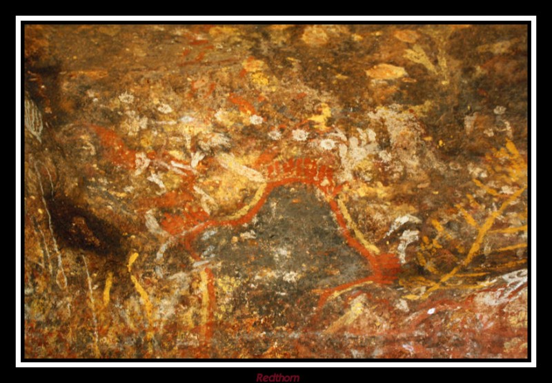 Pinturas y grabados de los aborgenes sobre la Roca