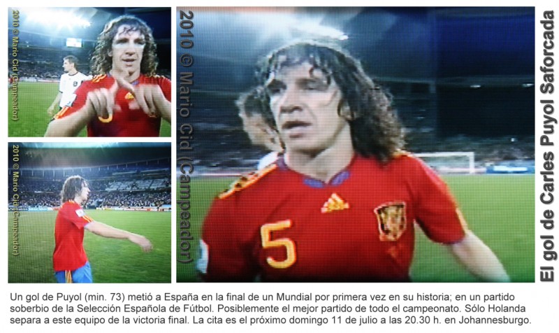 Ftbol: el Gol de Carles Puyol (semifinales del Mundial 2010)