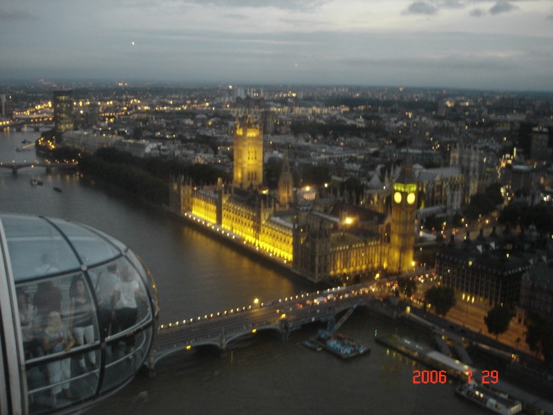 El parlamento desde lo alto del London Eye