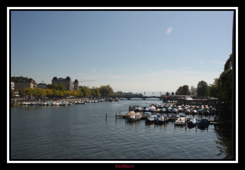 Limmat desembocando en el lago