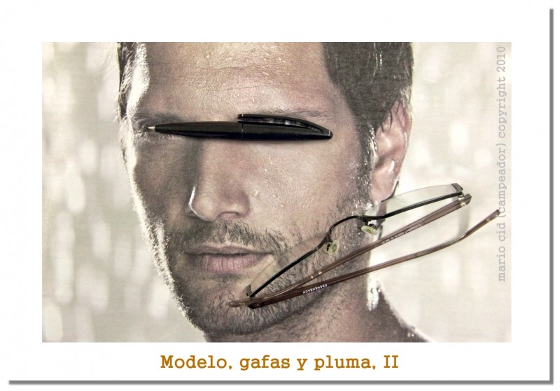 Modelo, gafas y pluma, I