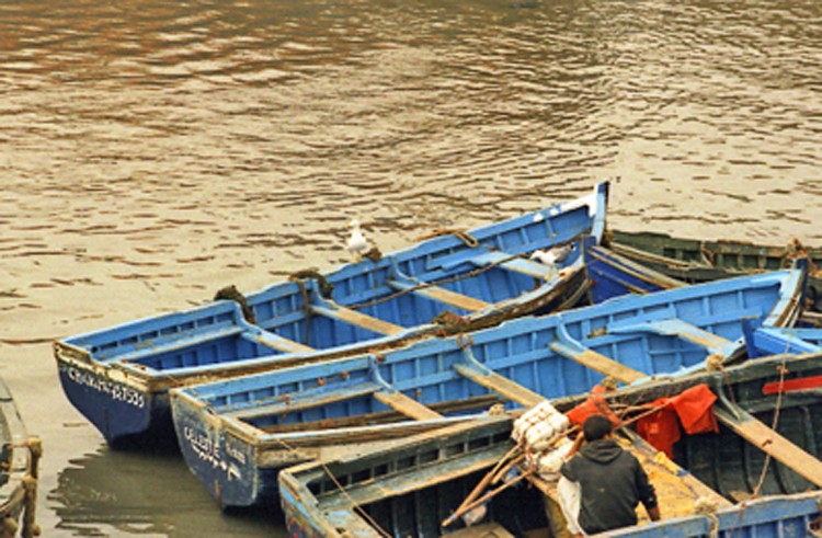 Barcas en azul.