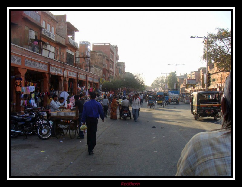 Una calle de Jaipur, la ciudad rosa