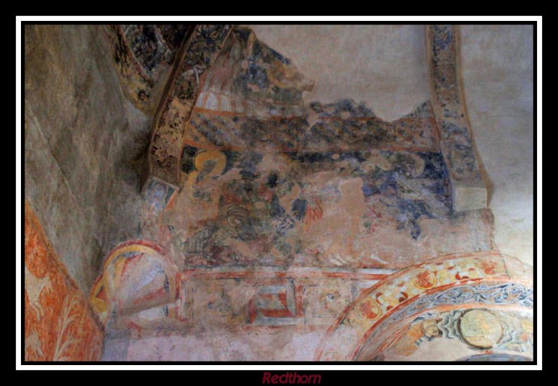 Uno de los frescos de la ermita mozarabe de San Baudelio de Berlanga