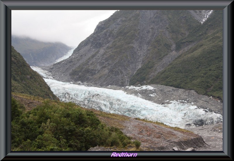 Una vista del glaciar Fox