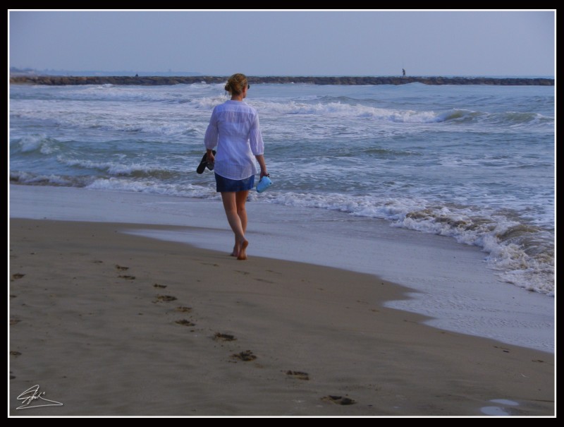 Walking on the sea shore