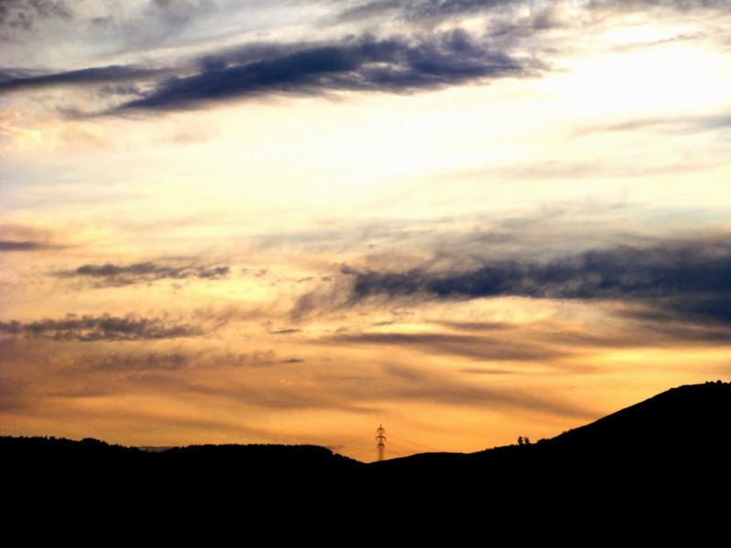 nubes al atardecer