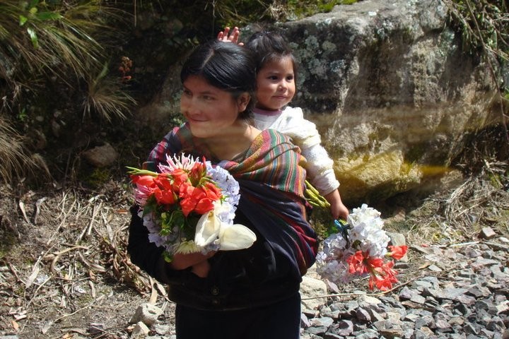 Vendiendo flores