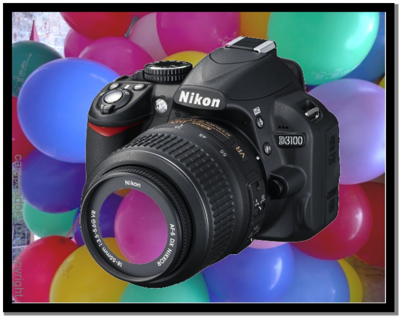 La nueva cmara Nikon de Isabel y globos.