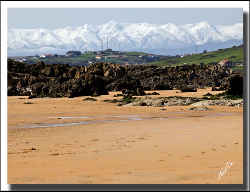 playa, monte ,nieve