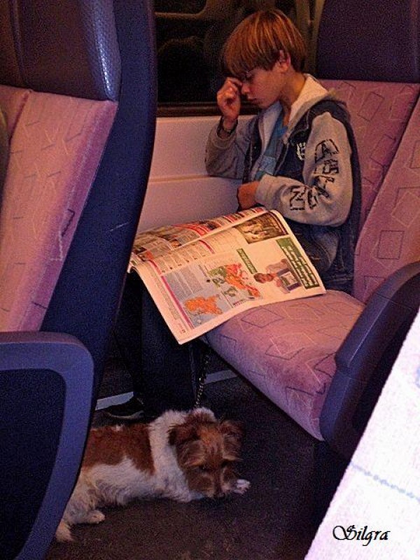 Con mi mejor amigo en el tren