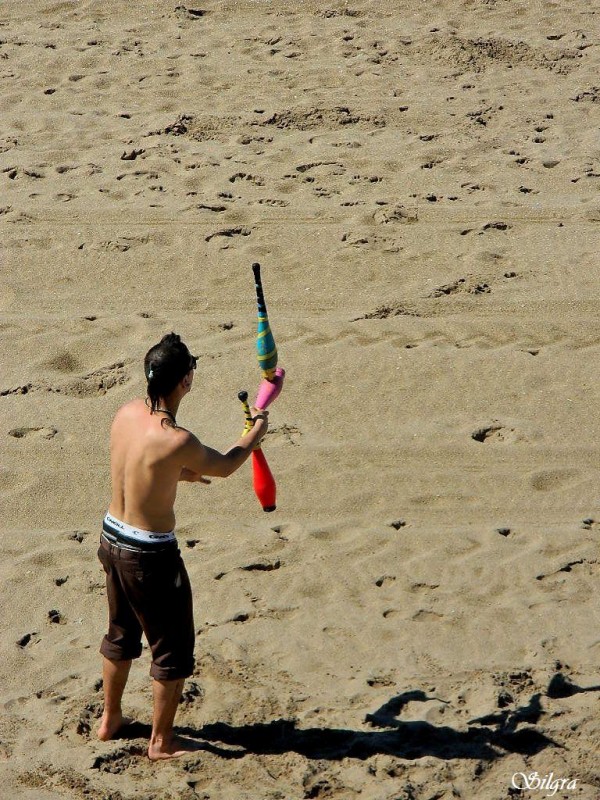 Malabares en la playa