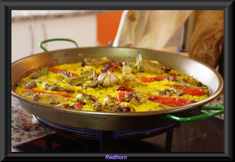 Paella de pollo para 4