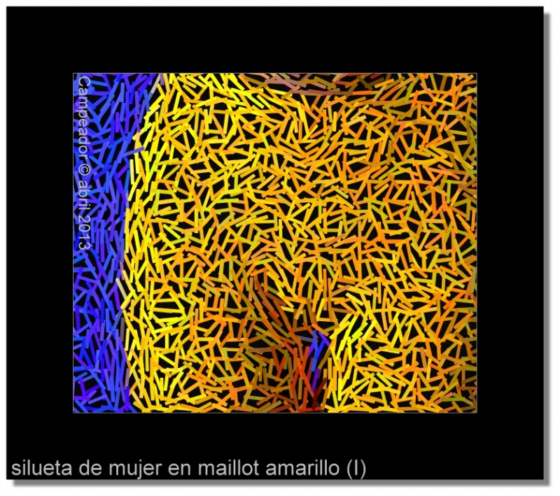 silueta de mujer con maillot de color amarillo (I)