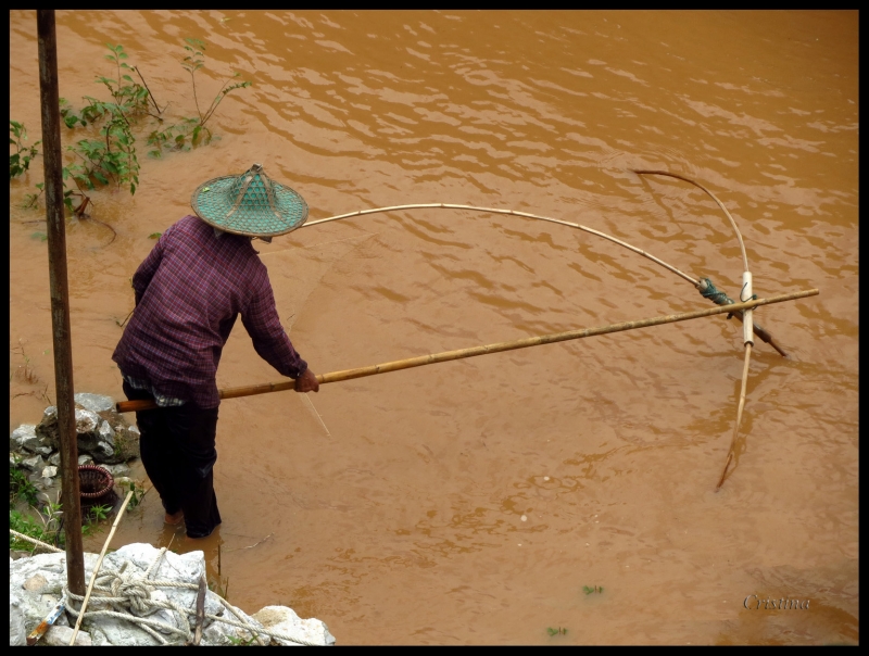 Pescador en el Mekong