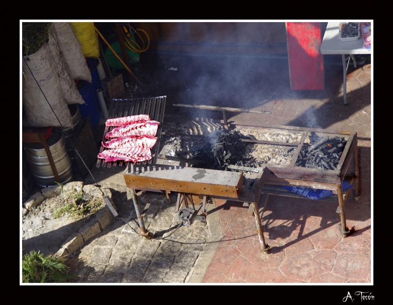 Preparando el asador